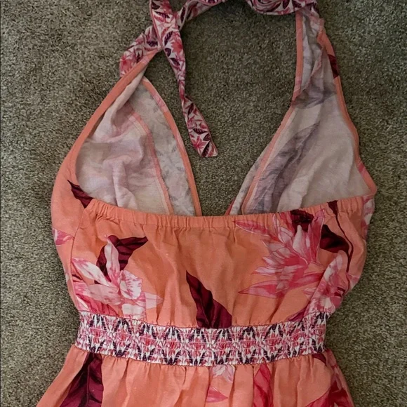 VENUS Floral Halter romper - Coral and Magenta - Picture 7 of 7